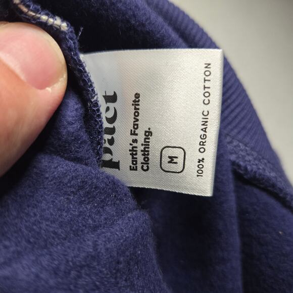 Pact One For All Full Zip Hoodie Unisex Womens Mens M Blue Organic Cotton - Picture 5 of 10